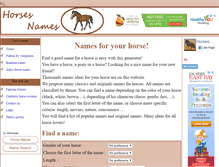 Tablet Screenshot of horses-names.com